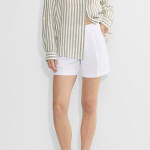 Aritzia Effortless Mid-Thigh High Rise Linen Shorts